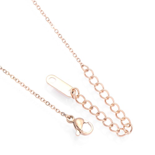 Dây Chuyền Hợp Kim Nữ Đính Đá AvaJi AVJ.N000383.00 Màu Vàng Hồng