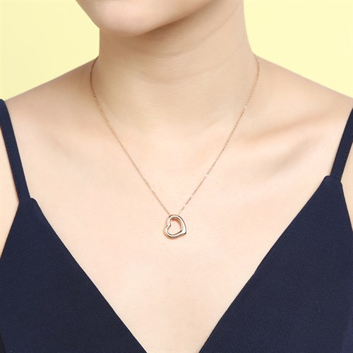 Dây Chuyền Hợp Kim Nữ Đính Đá AvaJi AVJ.N000383.00 Màu Vàng Hồng