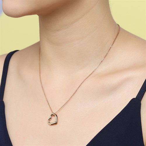 Dây Chuyền Hợp Kim Nữ Đính Đá AvaJi AVJ.N000383.00 Màu Vàng Hồng