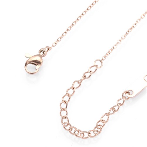 Dây Chuyền Hợp Kim Nữ Đính Đá AvaJi AVJ.N000384.00 Màu Vàng Hồng