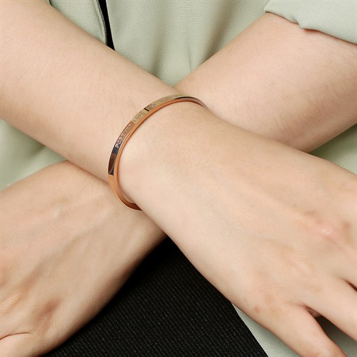 Vòng Tay Hợp Kim Nữ AvaJi AVJ.B000020.00 Màu Vàng Hồng