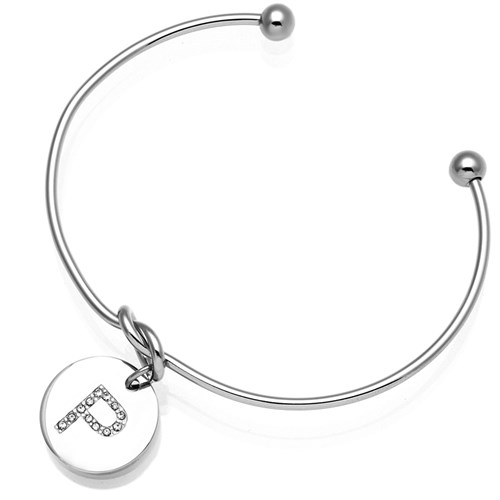 Vòng Tay Hợp Kim Đính Đá Nữ AvaJi AVJ.B000023.00 Màu Bạc