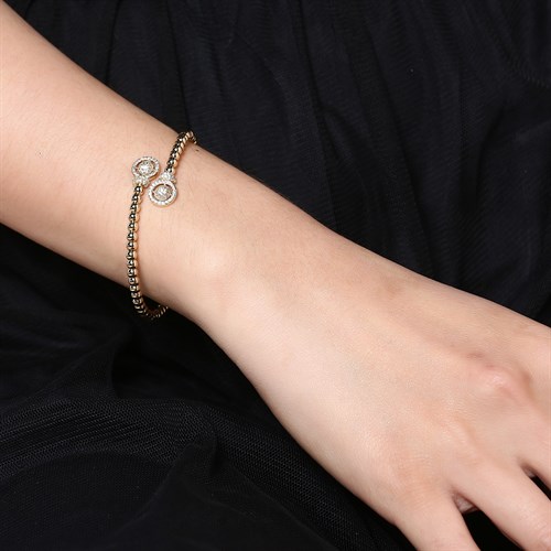 Vòng Tay Hợp Kim Nữ AvaJi Đính Đá AVJ.B000012.00 Màu Vàng