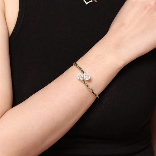 Vòng Tay Hợp Kim Nữ AvaJi Đính Đá AVJ.B000012.00 Màu Vàng