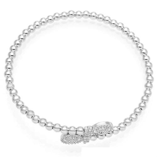 Vòng Tay Hợp Kim Nữ AvaJi Đính Đá AVJ.B000013.00 Màu Bạc