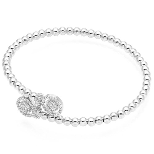 Vòng Tay Hợp Kim Nữ AvaJi Đính Đá AVJ.B000013.00 Màu Bạc