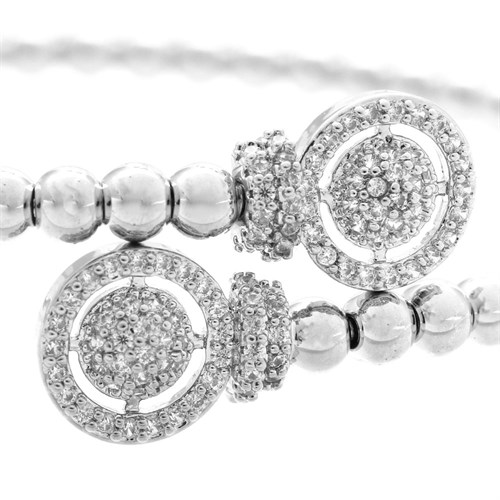 Vòng Tay Hợp Kim Nữ AvaJi Đính Đá AVJ.B000013.00 Màu Bạc