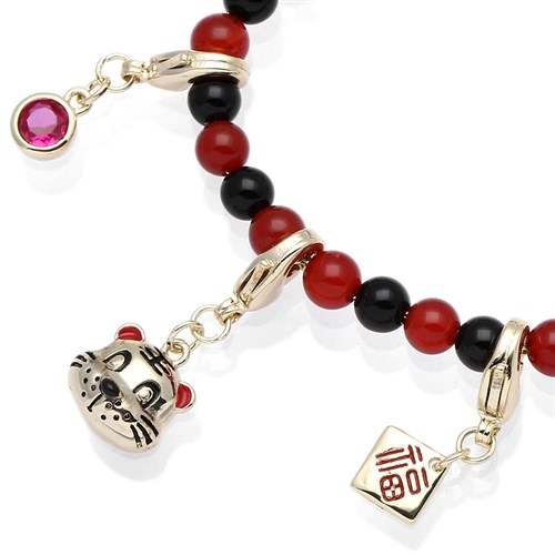 Vòng Tay Hợp Kim Nữ AvaJi Đính Đá AVJ.T000020.00 Màu Đỏ