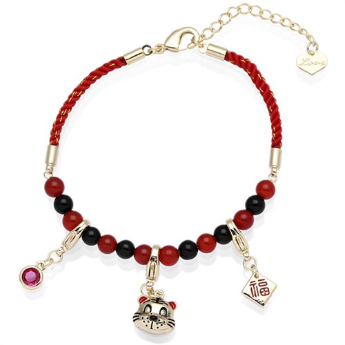 Vòng Tay Hợp Kim Nữ AvaJi Đính Đá AVJ.T000020.00 Màu Đỏ