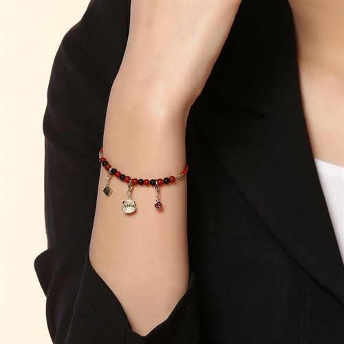 Vòng Tay Hợp Kim Nữ AvaJi Đính Đá AVJ.T000020.00 Màu Đỏ