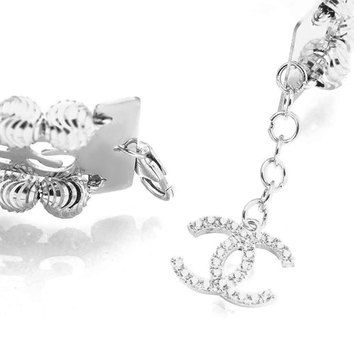 Vòng Tay Bạc Nữ Đính Đá Mạ Vàng Trắng AvaJi AVJ.T000086 Màu Bạc