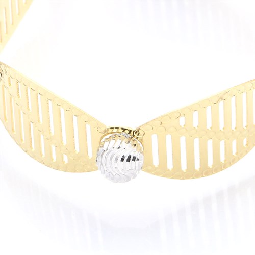 Vòng Tay Bạc Nữ Đính Đá Mạ Vàng 18K AvaJi AVJ.T000092 Màu Vàng