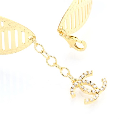 Vòng Tay Bạc Nữ Đính Đá Mạ Vàng 18K AvaJi AVJ.T000092 Màu Vàng