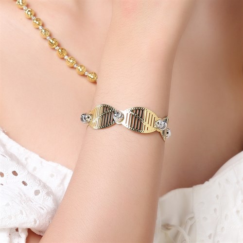 Vòng Tay Bạc Nữ Đính Đá Mạ Vàng 18K AvaJi AVJ.T000092 Màu Vàng