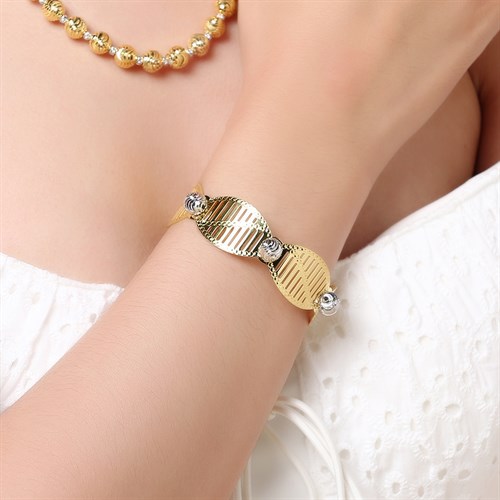 Vòng Tay Bạc Nữ Đính Đá Mạ Vàng 18K AvaJi AVJ.T000092 Màu Vàng