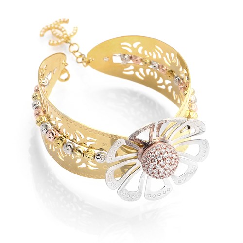 Vòng Tay Bạc Nữ Đính Đá Mạ Vàng 18K AvaJi AVJ.T000098 Màu Vàng