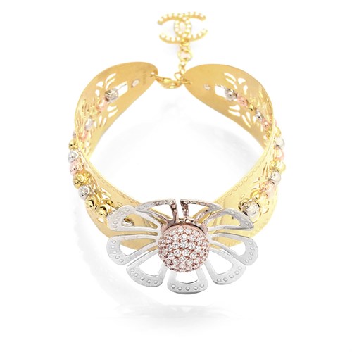 Vòng Tay Bạc Nữ Đính Đá Mạ Vàng 18K AvaJi AVJ.T000098 Màu Vàng