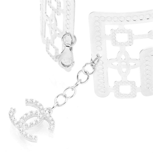 Vòng Tay Bạc Nữ Mạ Vàng Trắng AvaJi AVJ.T000100 Màu Bạc