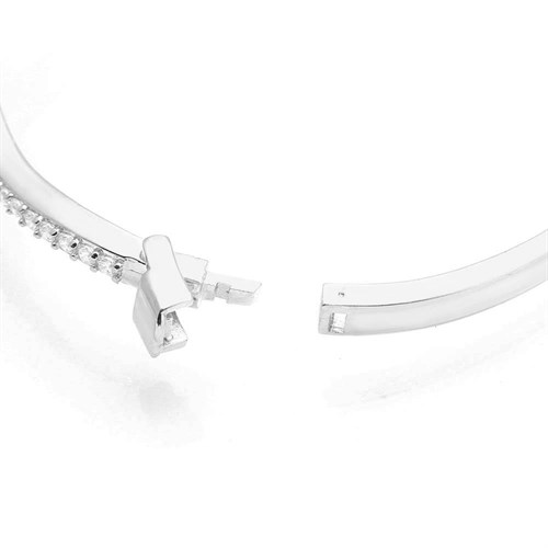 Vòng Tay Bạc Nữ Đính Đá Mạ Vàng Trắng AvaJi AVJ.T000118 Màu Bạc