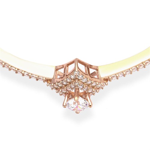 Vòng Tay Bạc Nữ Đính Đá Mạ Vàng Hồng AvaJi AVJ.T000122 Màu Vàng Hồng