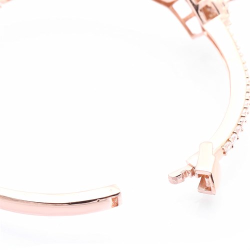 Vòng Tay Bạc Nữ Đính Đá Mạ Vàng Hồng AvaJi AVJ.T000122 Màu Vàng Hồng