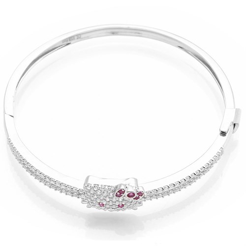 Vòng Tay Bạc Nữ Đính Đá Mạ Vàng Hồng AvaJi AVJ.T000124 Màu Vàng Hồng