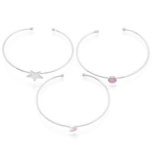 Vòng Tay Hợp Kim Nữ Đính Đá AvaJi AVJ.B000117.00 Màu Bạc