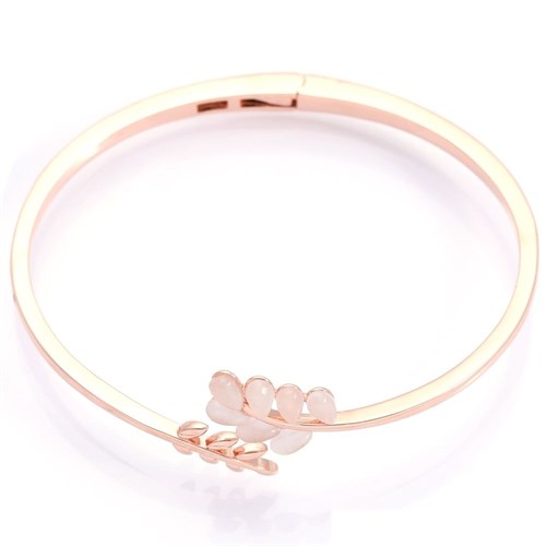 Vòng Tay Hợp Kim Nữ Đính Đá AvaJi AVJ.B000122.00 Màu Vàng Hồng