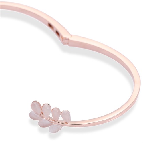 Vòng Tay Hợp Kim Nữ Đính Đá AvaJi AVJ.B000122.00 Màu Vàng Hồng