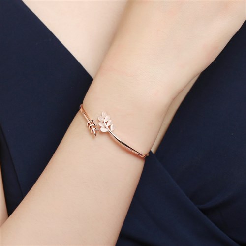 Vòng Tay Hợp Kim Nữ Đính Đá AvaJi AVJ.B000122.00 Màu Vàng Hồng