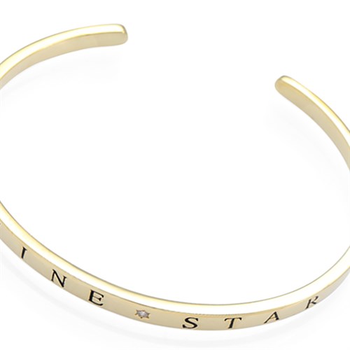 Vòng Tay Hợp Kim Nữ Đính Đá AvaJi AVJ.B000124.00 Màu Vàng