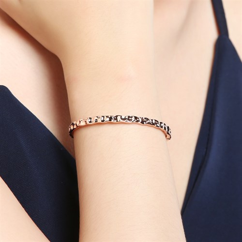 Vòng Tay Hợp Kim Nữ Đính Đá AvaJi AVJ.B000140.00 Màu Vàng Hồng