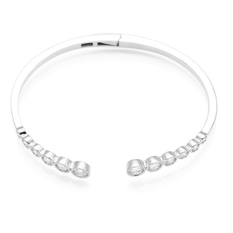 Vòng Tay Hợp Kim Nữ Đính Đá AvaJi AVJ.B000150.00 Màu Bạc