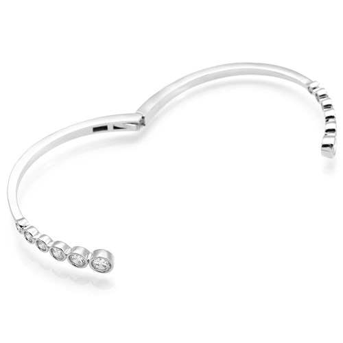 Vòng Tay Hợp Kim Nữ Đính Đá AvaJi AVJ.B000150.00 Màu Bạc