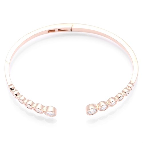 Vòng Tay Hợp Kim Nữ Đính Đá AvaJi AVJ.B000152.00 Màu Vàng Hồng