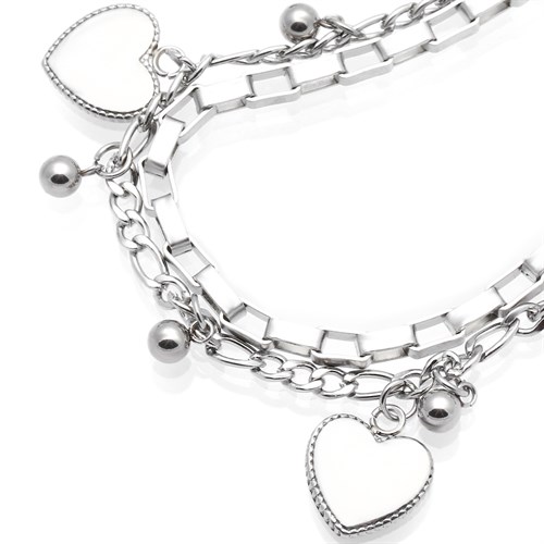 Lắc Tay Hợp Kim Nữ AvaJi AVJ.T000070.00 Màu Bạc