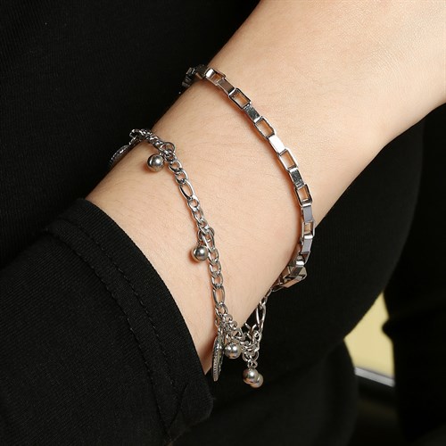 Lắc Tay Hợp Kim Nữ AvaJi AVJ.T000070.00 Màu Bạc