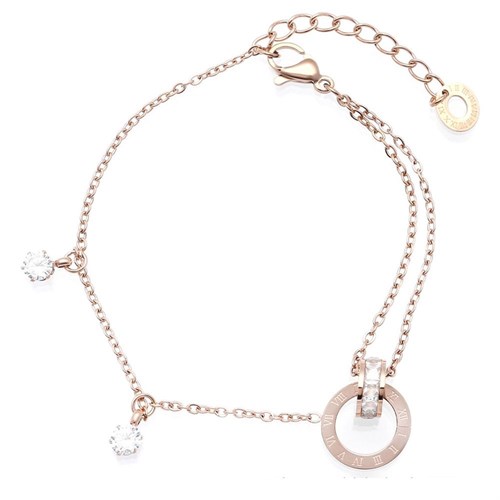 Lắc Tay Hợp Kim Nữ AvaJi AVJ.T000077.00 Màu Vàng Hồng