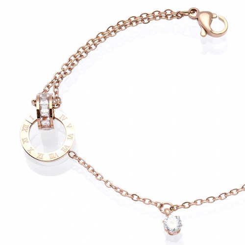 Lắc Tay Hợp Kim Nữ AvaJi AVJ.T000077.00 Màu Vàng Hồng