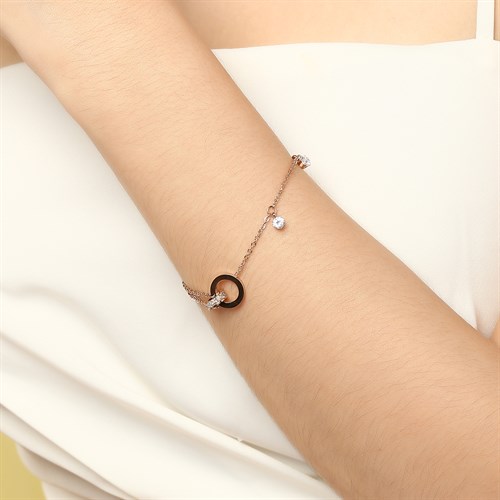 Lắc Tay Hợp Kim Nữ AvaJi AVJ.T000077.00 Màu Vàng Hồng