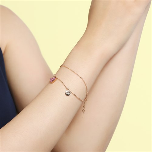 Lắc Tay Hợp Kim Nữ AvaJi AVJ.T000082.00 Màu Vàng