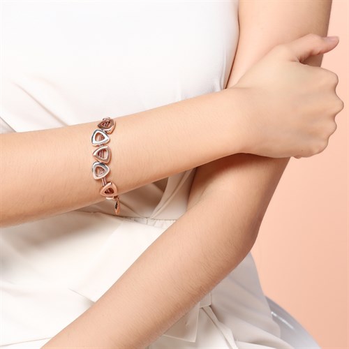 Lắc Tay Hợp Kim Nữ AvaJi AVJ.T000043.00 Màu Vàng Hồng