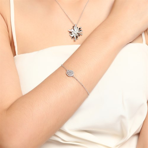 Lắc Tay Hợp Kim Nữ AvaJi AVJ.T000058.00 Màu Bạc