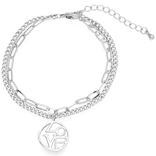 Vòng Tay Hợp Kim Nữ AvaJi AVJ.T000004.00 Màu Bạc