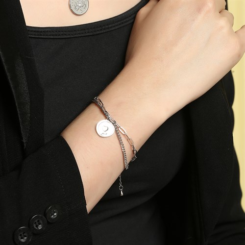 Vòng Tay Hợp Kim Nữ AvaJi AVJ.T000004.00 Màu Bạc