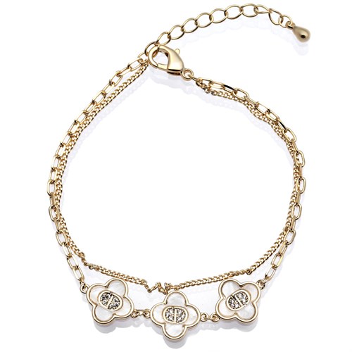 Lắc Tay Hợp Kim Nữ AvaJi Đính Đá AVJ.T000009.00 Màu Vàng