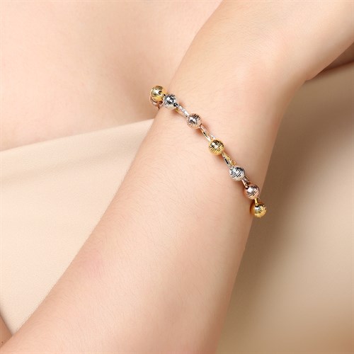 Lắc Tay Bạc Nữ Mạ Vàng 18K AvaJi AVJ.B000040 Màu Vàng