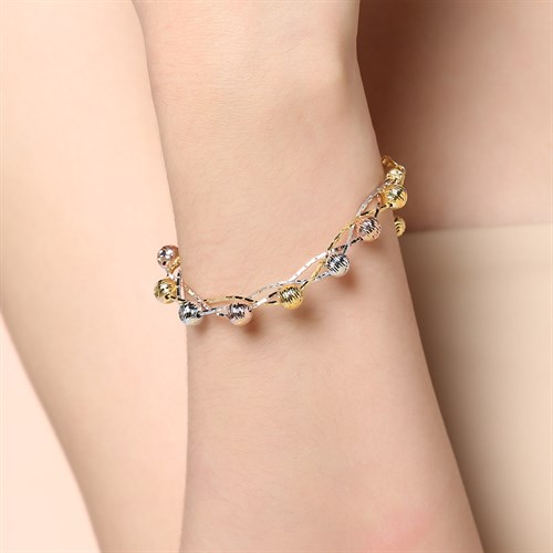 Lắc Tay Bạc Nữ Mạ Vàng 18K AvaJi AVJ.B000040 Màu Vàng