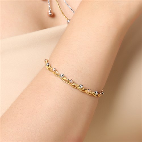 Lắc Tay Bạc Nữ Mạ Vàng 18K AvaJi AVJ.B000042 Màu Vàng