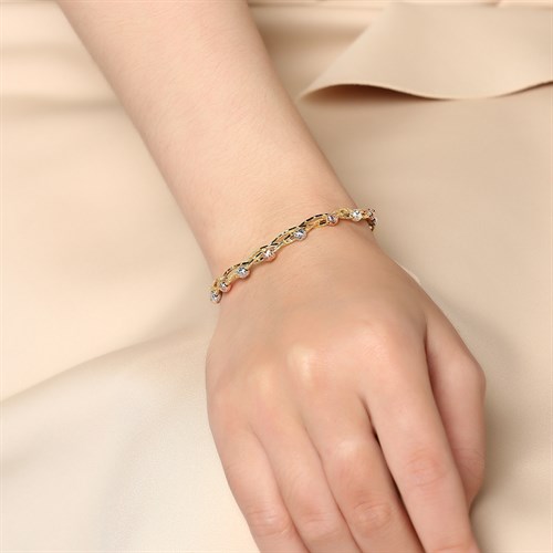 Lắc Tay Bạc Nữ Mạ Vàng 18K AvaJi AVJ.B000042 Màu Vàng